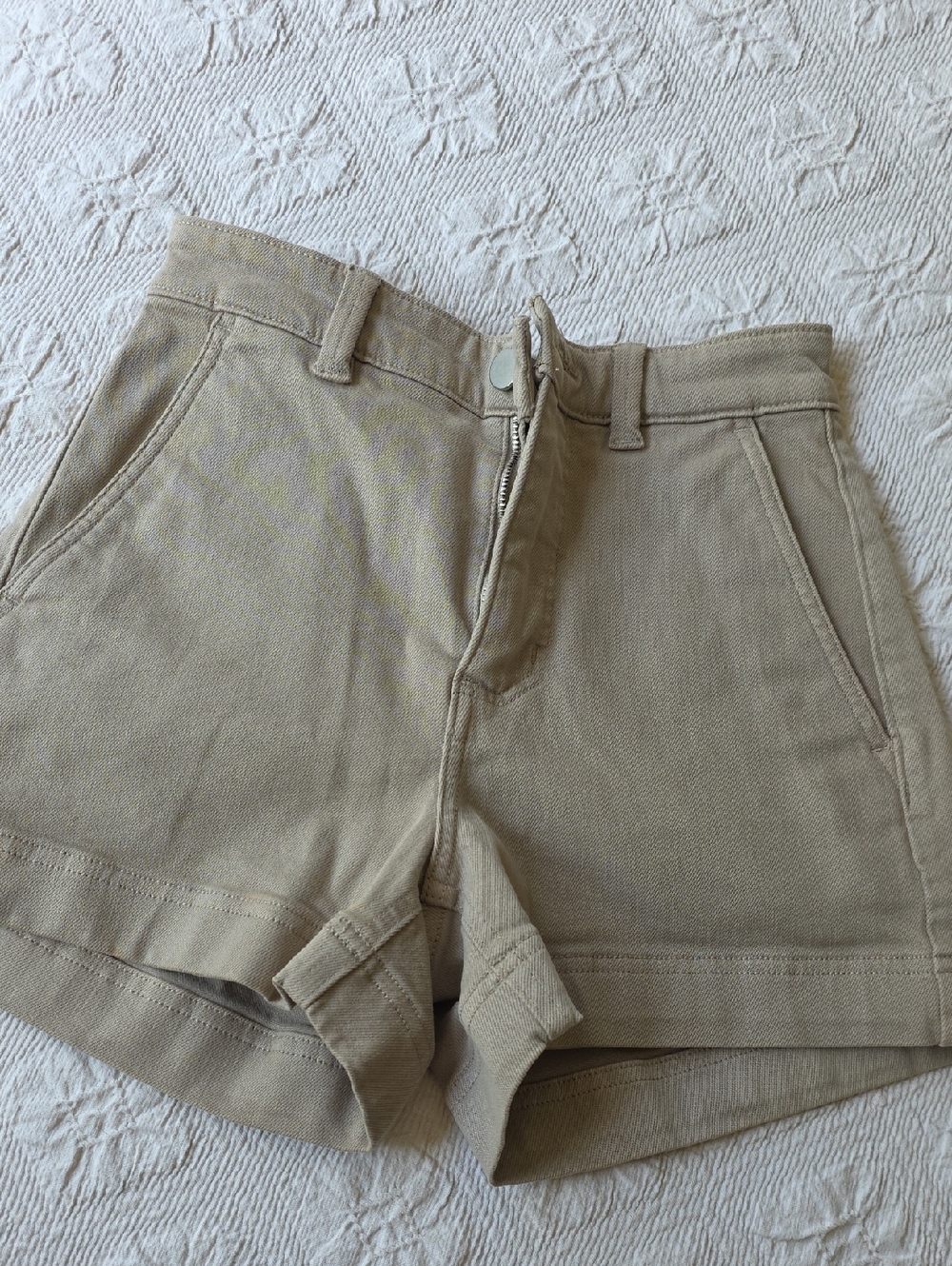 Everlane High-Rise Tan Cotton Shorts